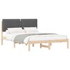 vidaXL Bettgestell mit gepolstertem Kopfteil Dunkelgrau 120 x 190 cm