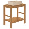 vidaXL Waschtisch Massivholz Teak mit Waschbecken Marmor Creme