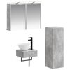 vidaXL Badezimmerschrank-Set 4 Stk. Betongrau Holzwerkstoff