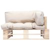 vidaXL Outdoor-Sofa Paletten mit Kissen in Sandfarben Kiefernholz