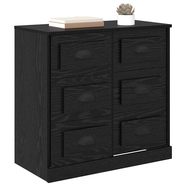 vidaXL Sideboard Schwarz Eichen-Optik 70 x 35,5 x 67,5 cm
