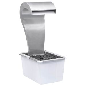 vidaXL Garten-Wasserfall Silbern 34x49x82 cm Edelstahl