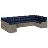 vidaXL Sofa Set 10 stk. Grau Polyester