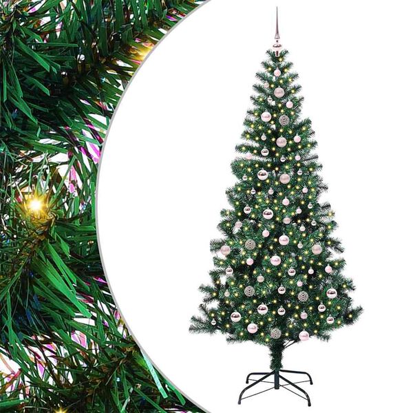 vidaXL K&uuml;nstlicher vorbeleuchteter Weihnachtsbaum Gr&uuml;n 240 cm