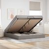 vidaXL Bettgestell mit Matratze mit Matratze 2 pcs Taupe Stoff
