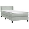 vidaXL Boxspringbett mit Matratze Hellgrau 90x210 cm Samt