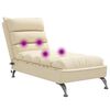 vidaXL Massage-Chaiselongue mit Kissen Creme Stoff