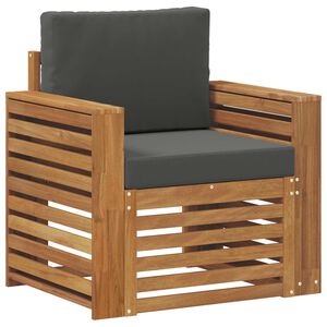 vidaXL Outdoor-Sofa Massives Akazienholz und Polyester Natur