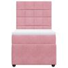 vidaXL Boxspringbett mit Matratze Rosa 100x200 cm Samt