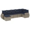 vidaXL 7-teiliges Gartensofa-Set mit Kissen, grau, Polyrattan