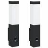 vidaXL Au&szlig;enwandleuchte 2 pcs Schwarz 10,5 x 6 x 33 cm