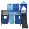 vidaXL Kinderloftbett Schwarz und Blau 74,5 x 190 cm Metall