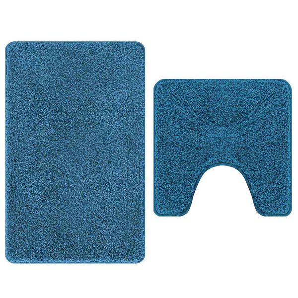 vidaXL Anti-Rutsch Badematten-Set 2 pcs Blau PP