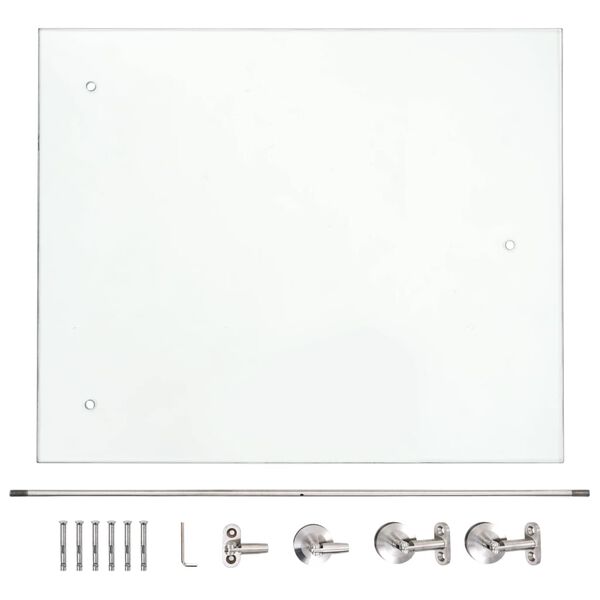 vidaXL Vordach aus VSG-Glas 90x75 cm Edelstahl