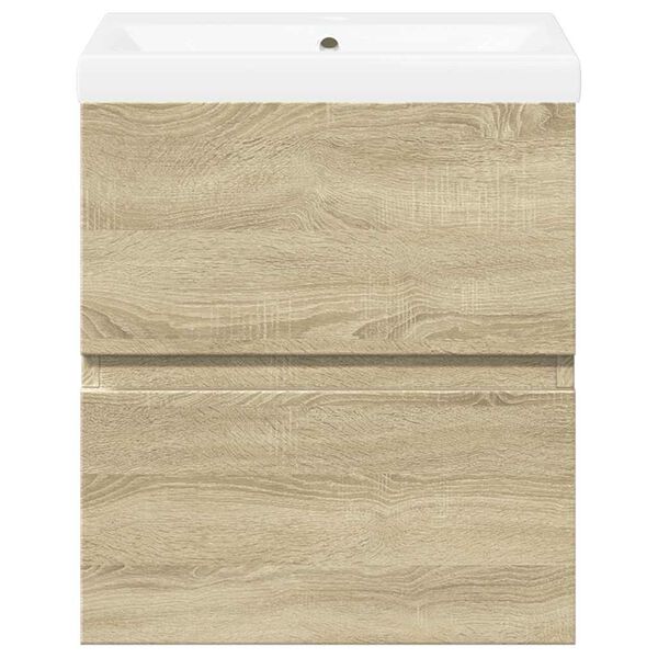 vidaXL 2-tlg. Badm&ouml;bel-Set Sonoma-Eiche Holzwerkstoff