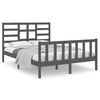vidaXL Massivholzbett Grau 135x190 cm