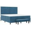 vidaXL Boxspringbett mit Matratze Dunkelblau 180 x 200 cm Samt
