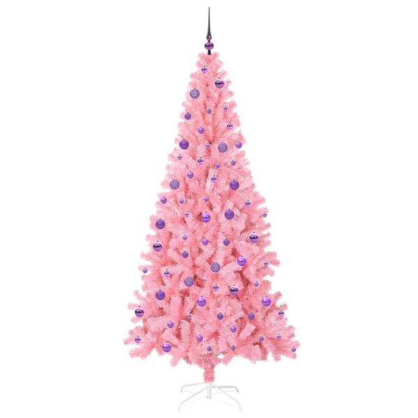 vidaXL Weihnachtsbaum mit 300 LEDs mit St&auml;nder Rosa 210 cm PVC