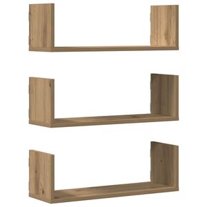 vidaXL Wandregale 3 Stk. Artisan-Eiche 58x18x18 cm Holzwerkstoff