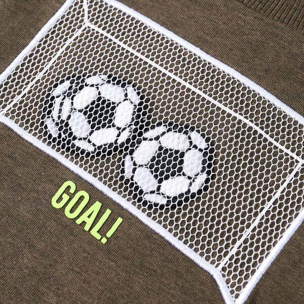 Kinder-Langarmshirt Khaki Melange 116