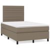 vidaXL Boxspringbett mit Matratze Taupe 120x190 cm Stoff