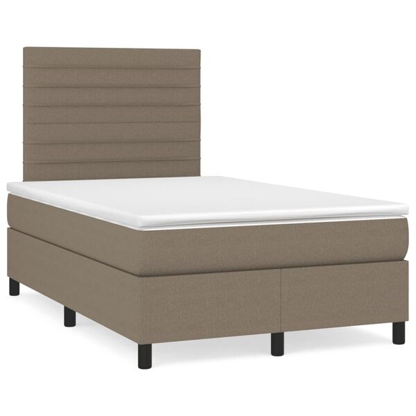 vidaXL Boxspringbett mit Matratze Taupe 120x190 cm Stoff