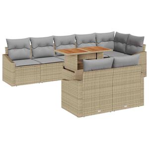 vidaXL Garten-Sofa-Set 9 stk. Beige und Grau