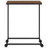 vidaXL Beistelltisch mit Rollen Schwarz 55x35x70 cm Holzwerkstoff