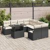 vidaXL Gartensofa-set mit Speicher 9 pcs Schwarz und Creme Poly-Rattan