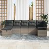 vidaXL Sofa Set mit Kissen mit Speicher 7 pcs Grau Poly-Rattan