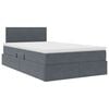 vidaXL Bett mit Stauraum und LED mit LED Dunkelgrau 120 x 190 cm Samt