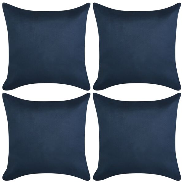 vidaXL Kissenbez&uuml;ge 4 Stk. 80x80 cm Polyester Wildleder-Optik Navy