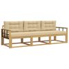 vidaXL Outdoor-Sofagarnitur mit Kissen 3 pcs Wei&szlig; und Beige Polyester