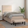 vidaXL Boxspringbett mit Matratze Cappuccino-Braun 90x190cm Kunstleder