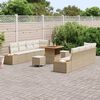 vidaXL Garten-Sofa-Set mit Kissen 11 pcs Beige Poly Rattan