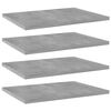 vidaXL B&uuml;cherregal-Bretter 4 Stk. Betongrau 40x30x1,5 cm Holzwerkstoff