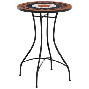 vidaXL Mosaik-Bistrotisch Terrakottarot und Schwarz &Oslash;50x70 cm Keramik