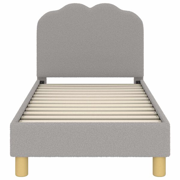 vidaXL Kinderbettgestell mit Kopfteil Hellgrau 70 x 140 cm Schafstoff