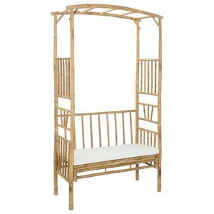 vidaXL Gartenbogen mit Bank Natur 115 x 50 x 205 cm Bambus