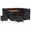 vidaXL Garten-Sofa-Set mit Kissen mit Speicher 8 pcs Schwarz