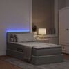 vidaXL Bett mit Stauraum und LED mit LED Hellgrau 90 x 190 cm Stoff