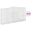 vidaXL Gabionen mit Hochbogen 10Stk. 400x50x200/220cm Verzinktes Eisen