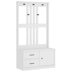 vidaXL Garderobenständer SANDNES Weiß 87x40x159,5cm Massivholz Kiefer