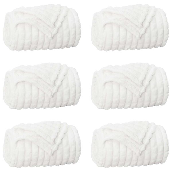 vidaXL Wohndecken 6 pcs Wei&szlig; 270 x 240 cm Fleece