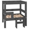 vidaXL Hundebett Grau 55,5x53,5x60 cm Massivholz Kiefer