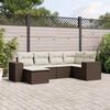 vidaXL 6-tlg. Garten-Sofagarnitur mit Kissen Braun Poly Rattan