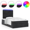 vidaXL Ottoman-Bett mit Matratzen & LEDs Schwarz 120x200 cm Samt
