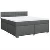 vidaXL Boxspringbett mit Matratze Dunkelgrau 180x200 cm Stoff