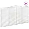 vidaXL Gabionen mit Hochbogen 4 Stk. 400x30x220/240cm Verzinktes Eisen