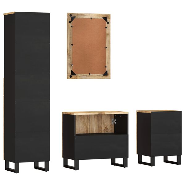 vidaXL 4-tlg. Badmöbel-Set Massivholz Mango